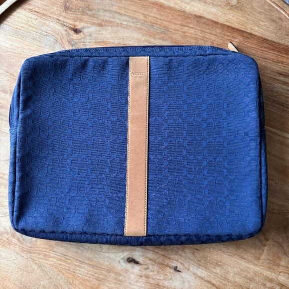 Coach Voyager Signature Laptop Sleeve | Navy - Picture 1 of 8